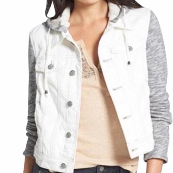 free people white denim jacket